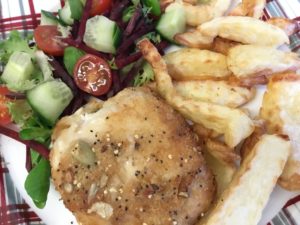seeded haddock & chips meal